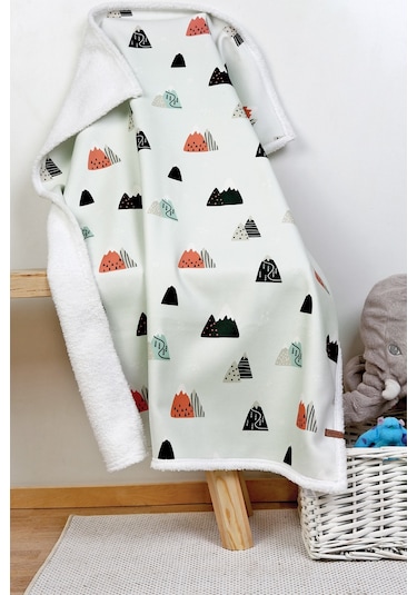 Fluffy Bebek Battaniyesi 80x100 Cm Poyraz Kundak Puset Çift Taraflı Koyun Tüyü Battaniye