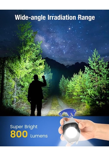 Wrt Şarjlı Led Lambası Kamp Çakmak Mini Fener Mavi