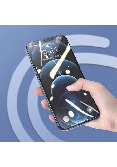 Baseus Apple Uyumlu   iPhone 12 Mini Full Anti Blue Light Koruyucu 2Adet Siyah