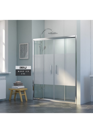 İmaj Banyo Mode İce A-54 Orta Açılır 2 Sabit 2 Sürgü Duşakabin Krom