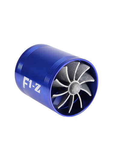 Ximistore9 Araç İçin Çift Lüftü Turbofan Mavi - Güç Artırıcı, Yakıt Tasarrufu, Alüminyum Gövde