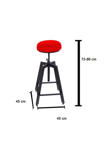 Bar Taburesi Ayarlanabilir - Kırmızı Çok Renkli