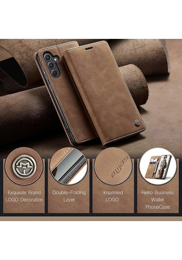 Samsung Galaxy A56 5g Kılıfı Caseme 013 Serisi Kart Tutucu Stand Deri Telefon Kılıfı Çok Renkli