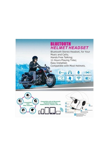 Flybuy Kablosuz Bluetooth Kulaklık, Motosiklet Kaskı Hoparlör, Güvenli Sürüş