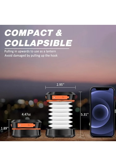 Brightnova Orange Solar Kamp Lambası Katlanabilir Şarj Edilebilir Led Taşınabilir Usb Acil Durum Telefon Şarj Aleti Çadır Işık Hiking Altın