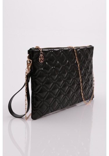 Dgn 4004 Kadin Baklava Dilimi Desenli Çanta 4004-2337-R145164 Siyah