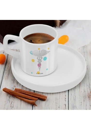 Bk Gift Kişiye Özel Sunum Tabaklı Doktor Tasarımlı Kahve Fincanı-1, Sevgiliye Hediye, Arkadaşa Hediye, Doktorlara Hediye Kobitmeyen137786 Bk Gift