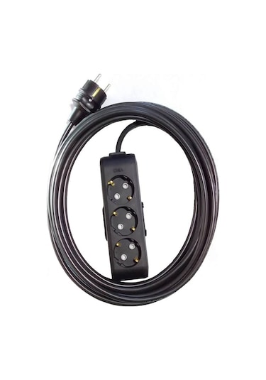 Viko 3'lü Topraklı Çocuk Korumalı Grup Priz Siyah 20 M