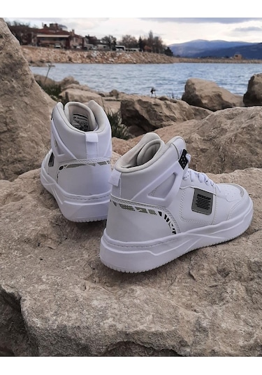 Dunlop 2238-2243 Beyaz, Fuspetli Ortapedik Boğazlı  Basket Spor Ayakkabı AYKSAYAK-000499