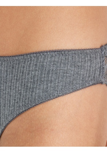 Koton Brief Külot Pamuklu Dantel Detaylı Antrasit Melange 5wlk30043mk Antrasit Melanj