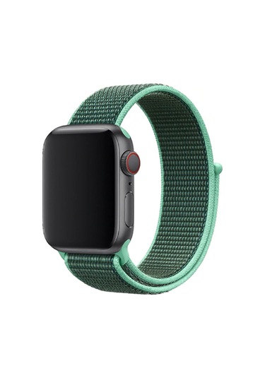 iOs Watch Uyumlu 42mm  Krd-03 Hasır Kordon-74-olive
