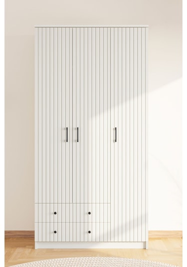 Rabi Mobilya İrem Country 3 Kapak 2 Çekmeceli Mega Gardırop