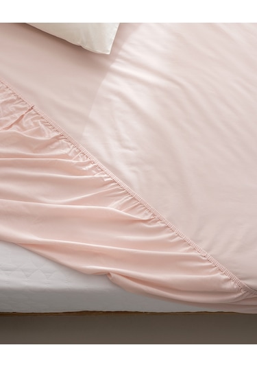Manon Tek Kişilik Plus %100 Pamuk Ranforce Lastikli Çarşaf - Açık Pudra Çok Renkli