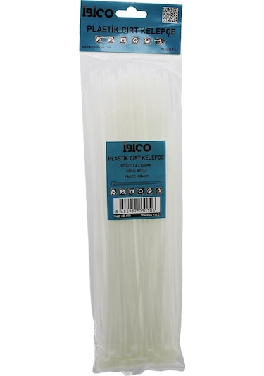 100pcs Beyaz 3.6x300mm Plastik Cırt Kelepçe 5570 Diğer