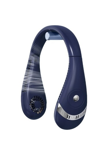 Enjoy Homee Katlanabilir Asılı Boyun Fanı Asılı Boyun Taşınabilir Yapraksız Küçük Fan 3610 Mavi