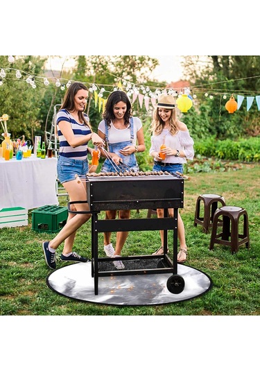 Neevoyu Islak Isıya Dayanıklı Fiberglas Barbekü Ateş Matı - Dış Mekan, Mutfak Kullanıma Uygun, Kolay Temizlenir Çok Renkli