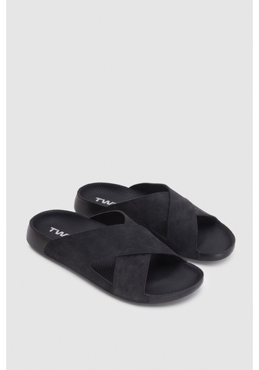 Twn Siyah Çapraz Bant Terlik 4ect9ort5010m Siyah