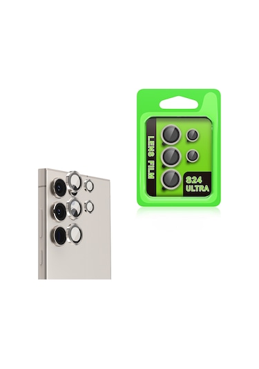 Noktaks - Samsung Galaxy Uyumlu Galaxy S24 Ultra - Kamera Lens Koruyucu Cl-07 - Titanyum-gri T36619 Titanyum-gri