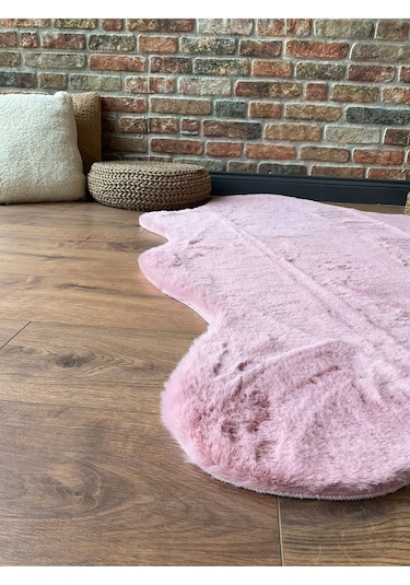 Tavşan Tüyü Post Peluş Ultra Yumuşak Post Puffy Cappuccino Pembe