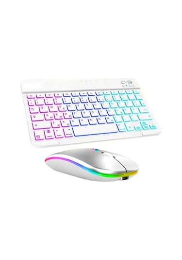 Mey Najmaddin Bluetooth Klavye Mouse Seti Aydınlatmalı Türkçe Q Ergonomik Tasarım Najmaddin