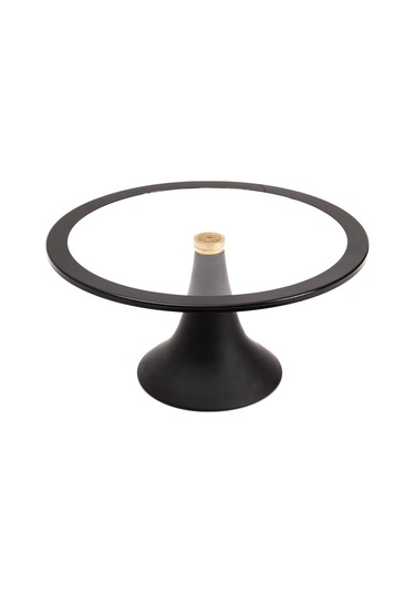 Siyah Yuvarlak Pasta Standı, Kek Ve Kurabiye Sunum Stantı, Çeyizlik, Hediyelik, Pasta Tabağı Siyah