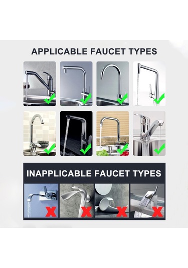 Pazly--360 Dönebilen Musluk Başlı Musluk Su Musluğu Genişletici Gümüş