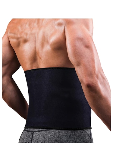 Sauna Suit Termal Unisex Bel Korsesi %100 Sauna Sıkılaştırma Kemeri Siyah