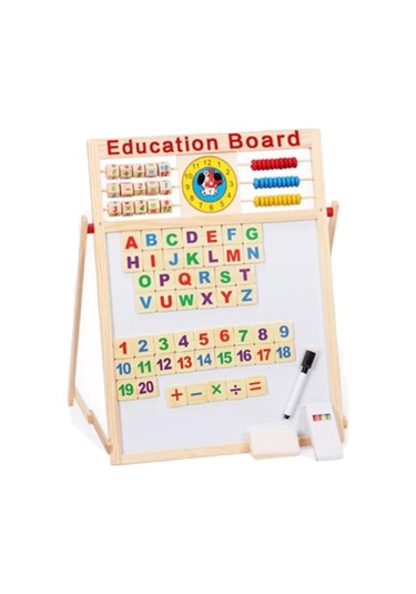 Çocuk Manyetik Yazı Tahtası Ahşap Eğitim Türkçe Matematik Öğrenme