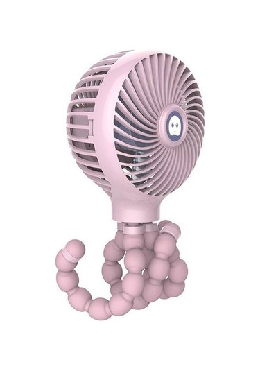 Cbtx Ahtapot Deforme Karikatür Katlanır Usb Şarj Edilebilir Mini El Fanı Pembe