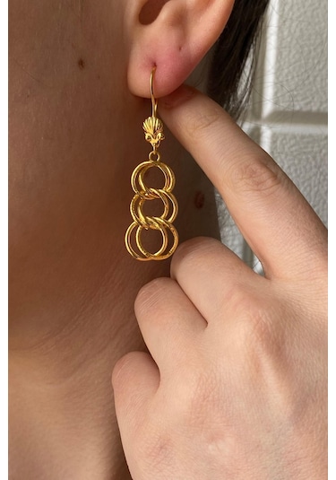 Zümrüt Sarraf 14 Ayar Altın Kadın Samanyolu Küpe