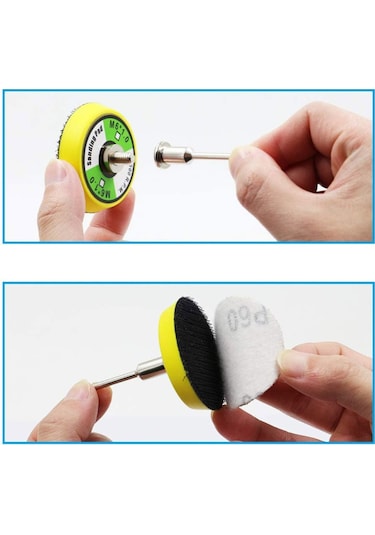 Pimli Mini Cırt Zımpara Taban Seti Matkap Uyumlu