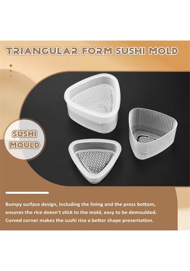 Sointeresting 2 Adet Üçgen Formlu Suşi Kalıbı Onigiri Pirinç Topu Çerçeve Gıda Kalıbı Dekorasyon Araçları Beyaz