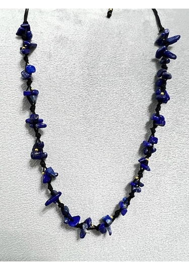 Sertifikalı Lapis Lazuli Doğal Taş Tasarım Kolye Çok REnkli