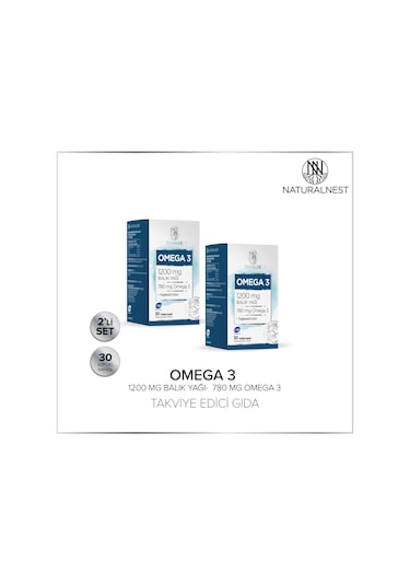 Naturalnest Omega 3 Balık Yağı 1200 Mg 60 Kapsül 2 Kutu