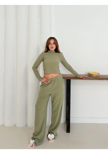 Balıkçı Yaka Örme Takım Mint St265865 Mint