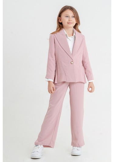Kız Çocuk Piliseli Üçlü Kız Takım 4409 Pembe