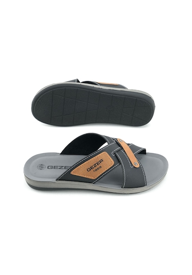 Gezer Yazlık Comfort Taban Sunir Deri Erkek Terlik Gt1ymm.13346.00.010.ı91 Siyah