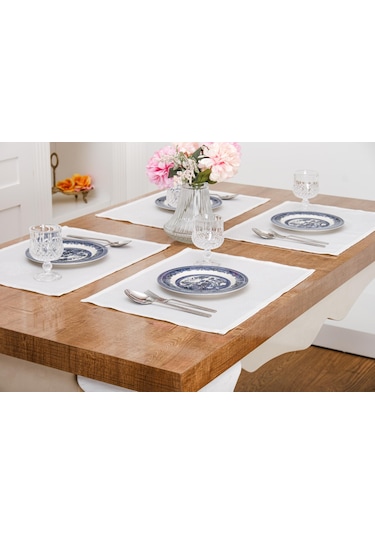 Finezza Lola Jakar Polyester Kumaş Krem Amerikan Servis 33,5x46 cm Krem 4Ad-1380 Krem