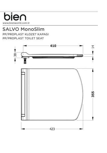 Salvo Monoslim Proplast Yavaş Kapanan Klozet Kapağı