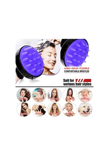 Mufunye Suya Dayanıklı Silikon Saç Derisi Masaj Fırçası - Tek Parça Opp Ambalaj