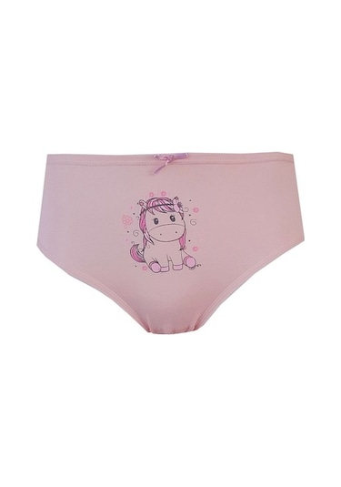 Tekkaplan 6Lı Kız Çocuk Baskılı Renkli Külot Pamuklu Likralı Slip