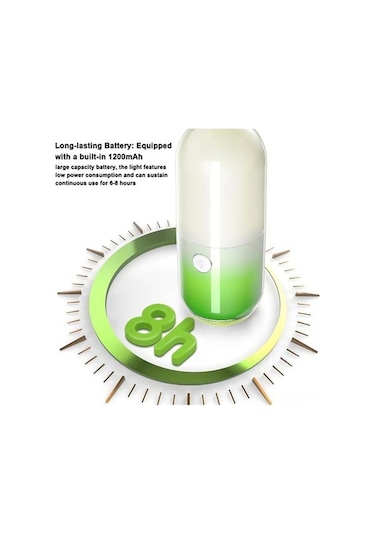 Pazly Yeşil Yürüyüş Su Geçirmez Şarjlı Led Kamp Lambası Gece Feneri Balıkçılık Acil 7 Yeşil Yeşil