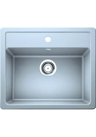 Simpex Tek Göz Tezgah Üstü&tezgaha Sıfır Uyumlu Metalik Gri 49x50cm