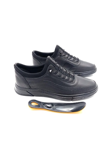 Büyük Numara Deri Ortopedik Ayakkabı (476804310) Siyah