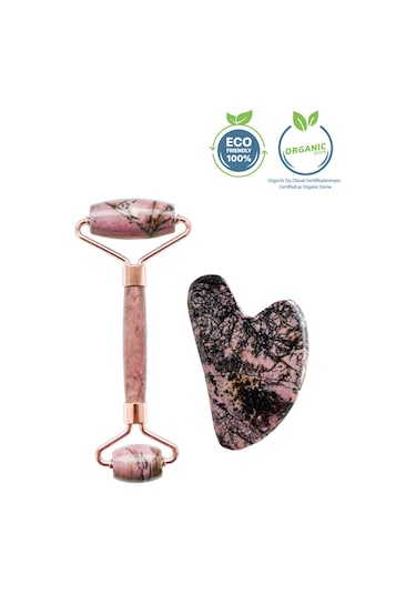 Seay Rodonit Taşı Face Roller Ve Gua Sha Yüz Masaj Aleti