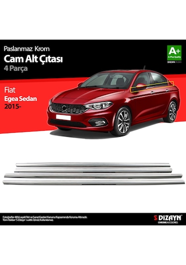 S-Dizayn Fiat Egea Sd Krom Cam Çıtası 4 Prç. 2015 Üzeri