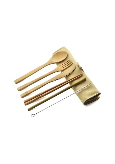 Bej 7 Adet Takım Elbise Taşınabilir Çatal Seyahat Çevre Dostu Çatal Kaşık Seti Dahil Yeniden Dilim Çatal Bıçak Kaşık Tk. 56470381