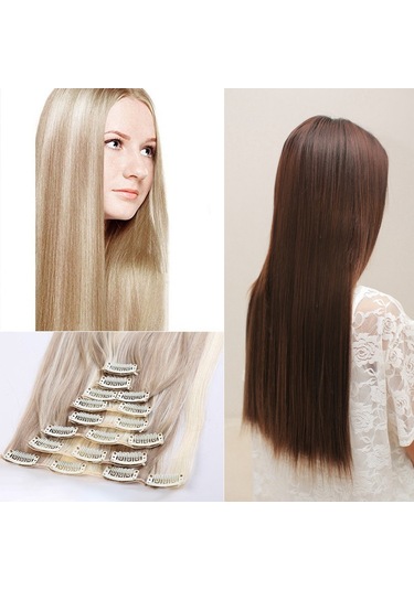 Mufunye Günlük Ve Özel Günler İçin Yüksek Sıcaklık Lifli Saç Uzatma Seti 8 Renk Seçeneği