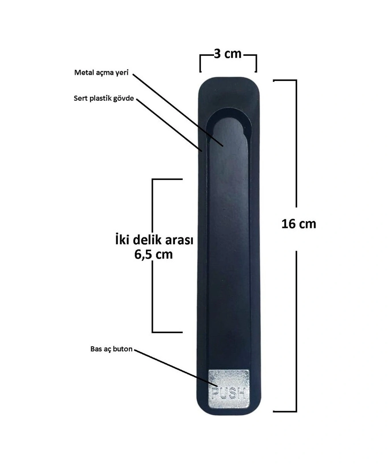 Cam Balkon Açma Kolu 1 Adet Siyah