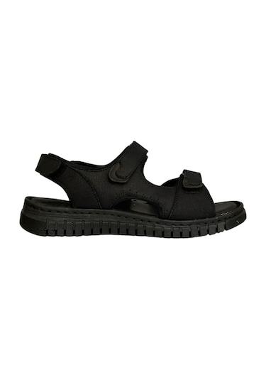 Forelli 38506 Arya-g Siyah Kadın Comfort Deri Sandalet